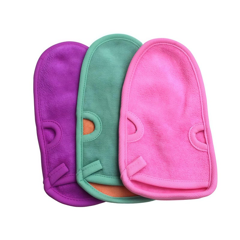 SYBL 3PCS Bathing Mittens Shower Soft Skin Care Face Body Wash Massage Spa Mitt for Adult and Kids(Color Random) - Image 1